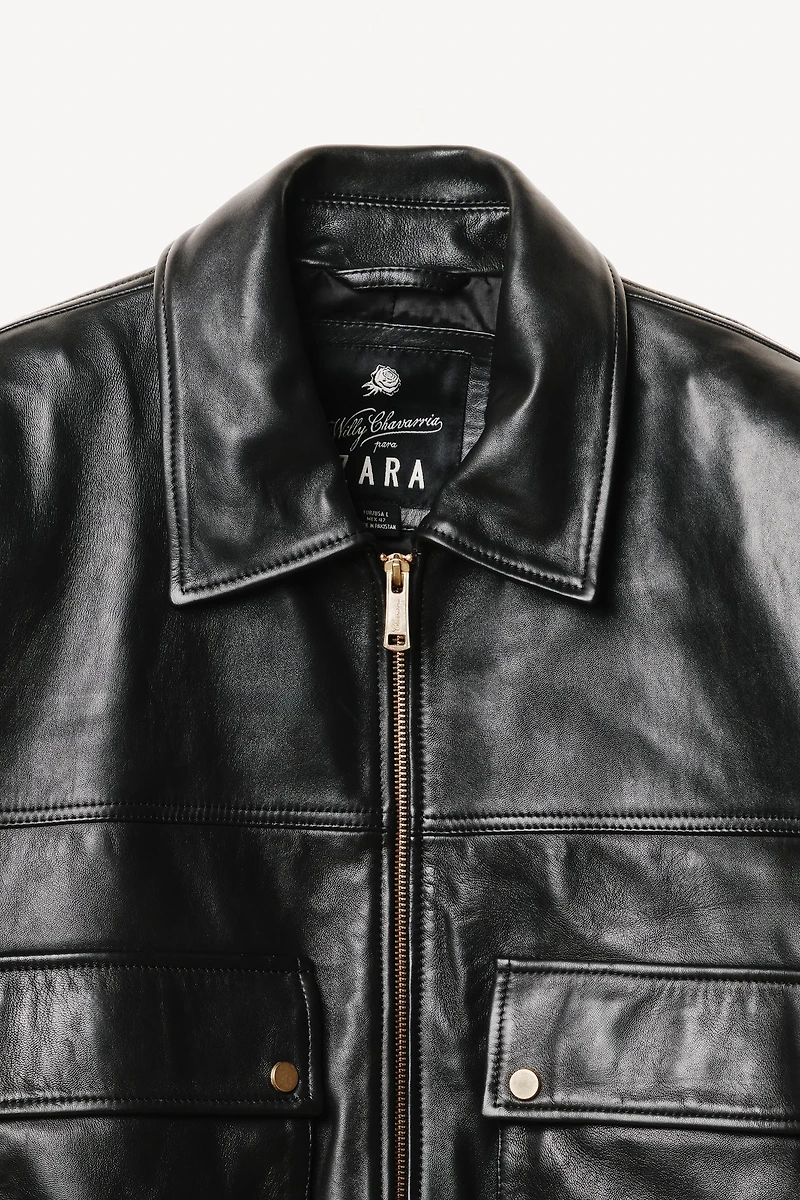 CROPPED FIT NAPPA LEATHER JACKET WILLY CHAVARRIA X ZARA