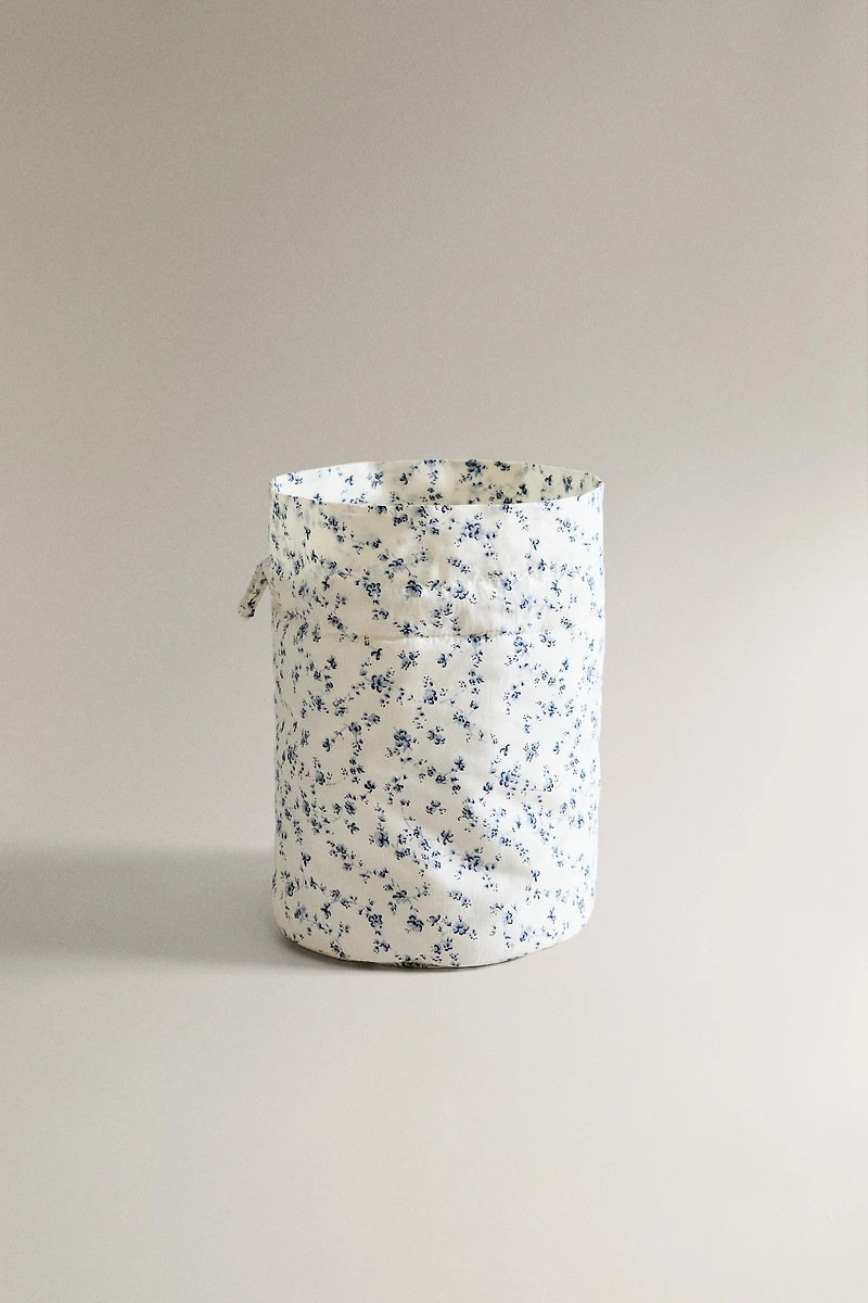 BABY BLUE FLORAL BUCKET BAG
