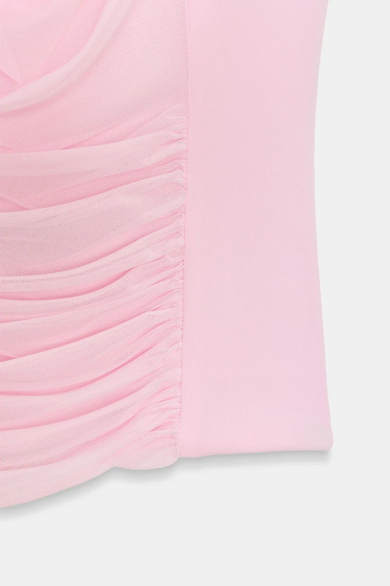 COMBINATION TULLE HALTER TOP