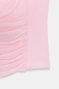 COMBINATION TULLE HALTER TOP