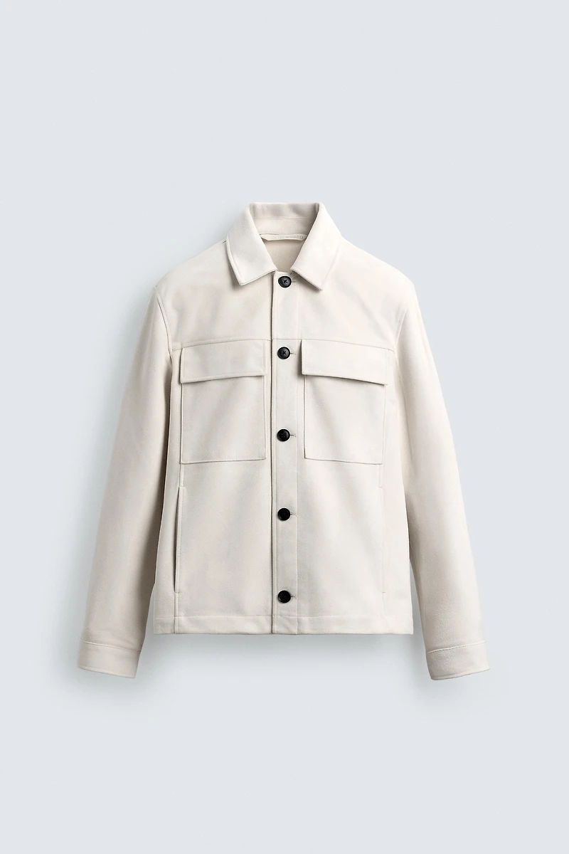 FAUX SUEDE OVERSHIRT
