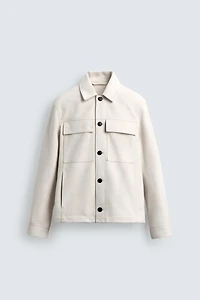 FAUX SUEDE OVERSHIRT