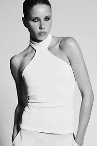 POLYAMIDE HALTER TOP