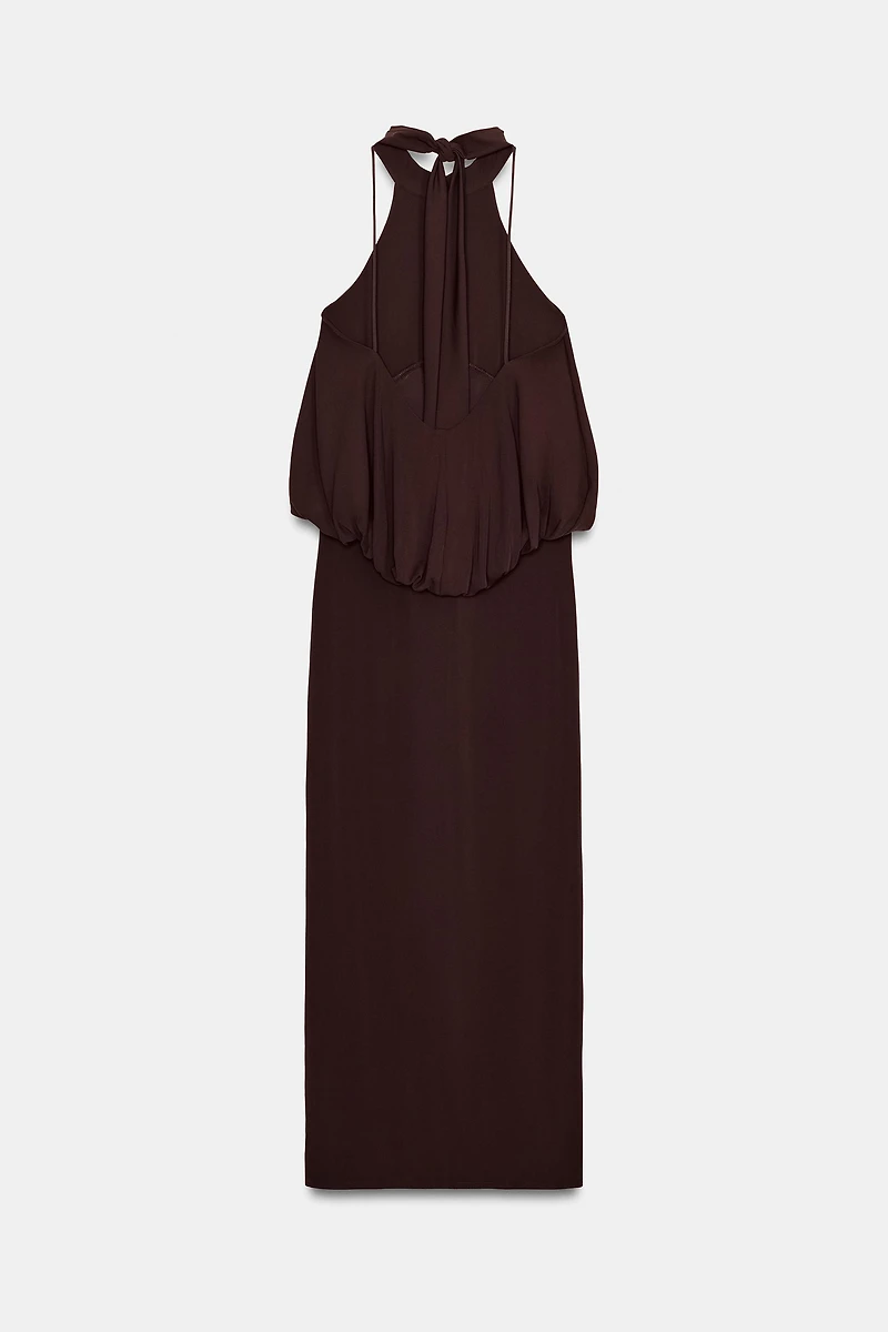 BALLOON HALTER DRESS