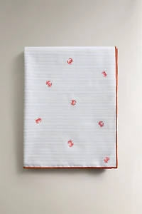 CRAB PRINT RESIN-COATED COTTON TABLECLOTH