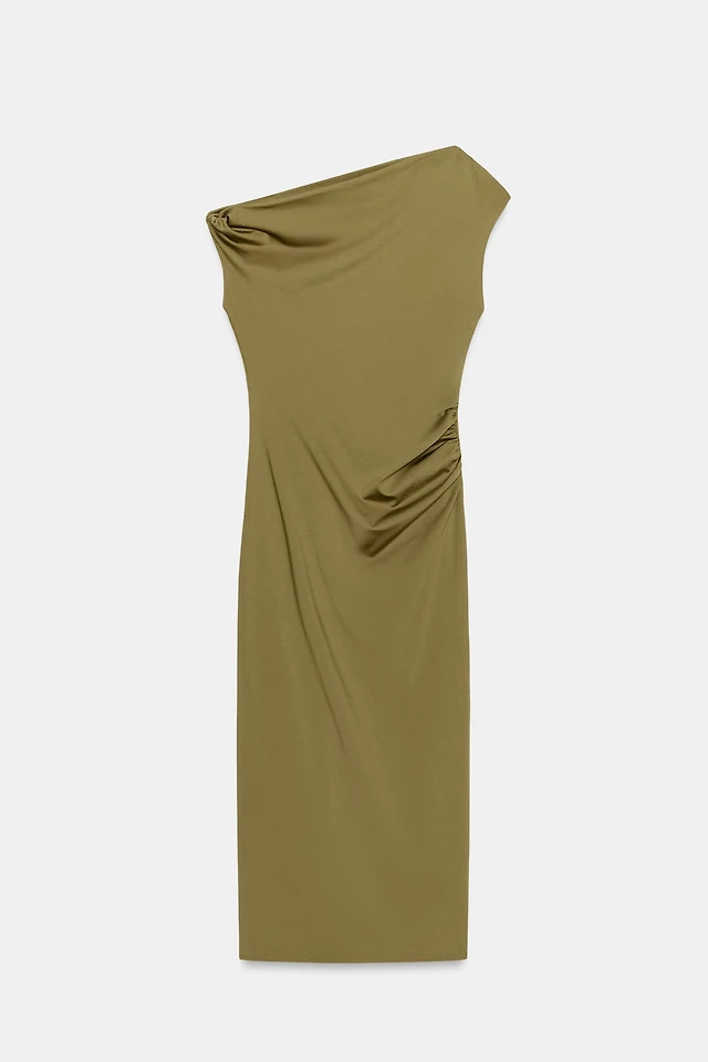 Zara ASYMMETRIC VELVET MIDI DRESS at Mall of America in Bloomington, MN