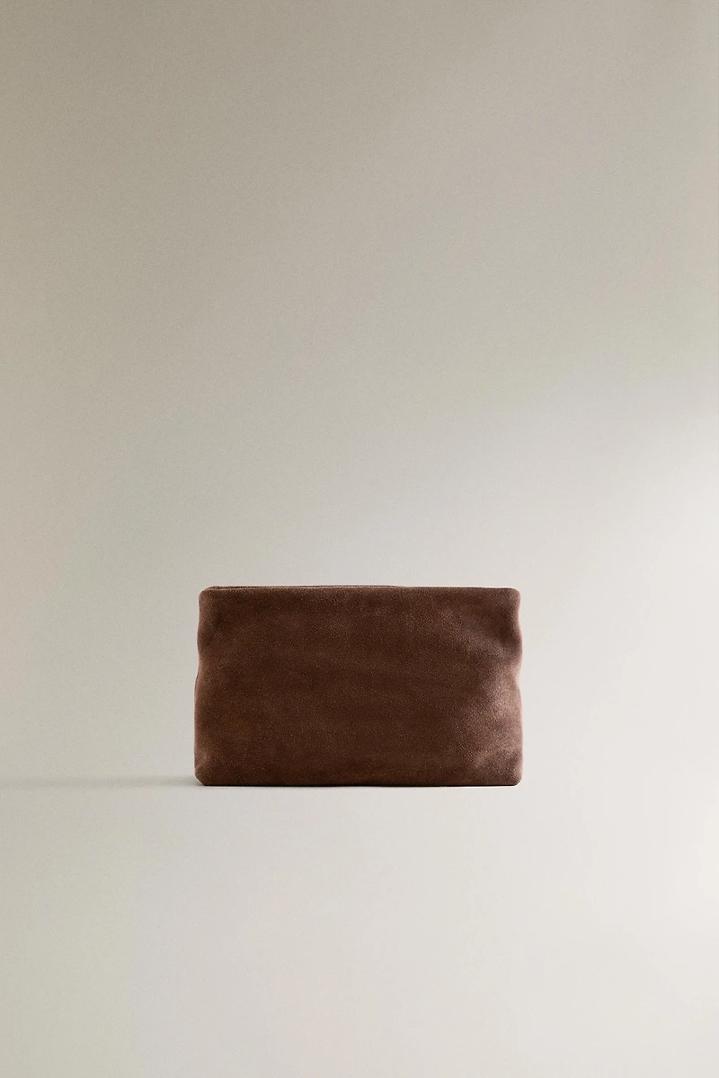 SPLIT SUEDE MAKEUP BAG
