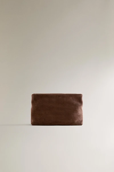 SPLIT SUEDE MAKEUP BAG