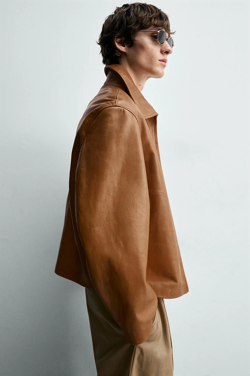 REGULAR FIT LEATHER JACKET