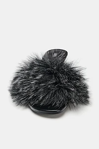 SANDALES EFFET FOURRURE