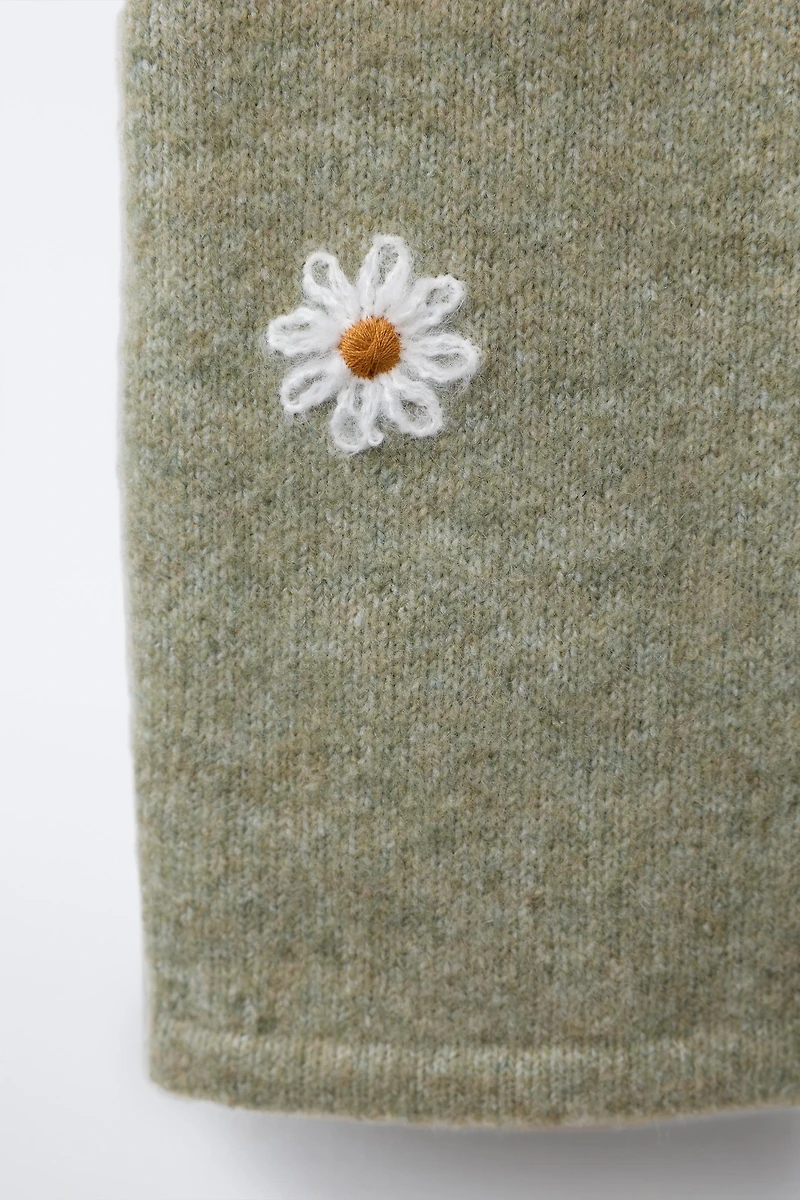 DAISY EMBROIDERED LONG OVERALLS