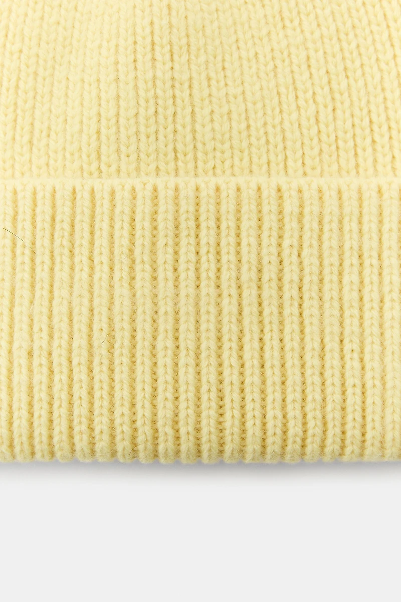 BONNET BEANIE EN MAILLE CANNELÉE