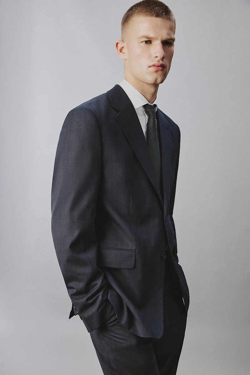 REGULAR FIT PLAID SUIT JACKET