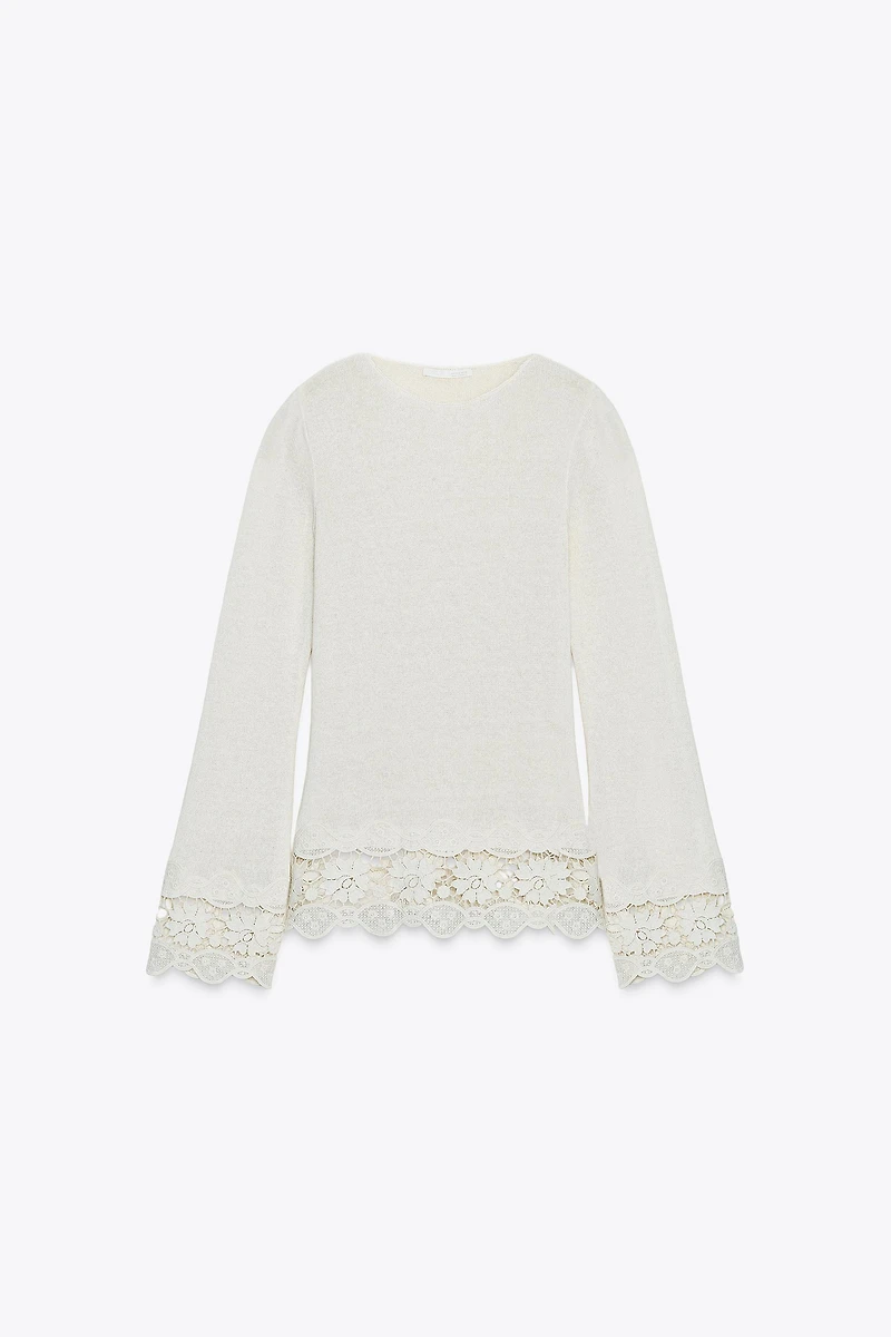 GUIPURE COMBINATION T-SHIRT
