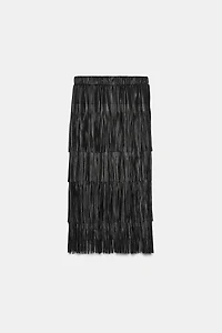JUPE MIDI FRANGES