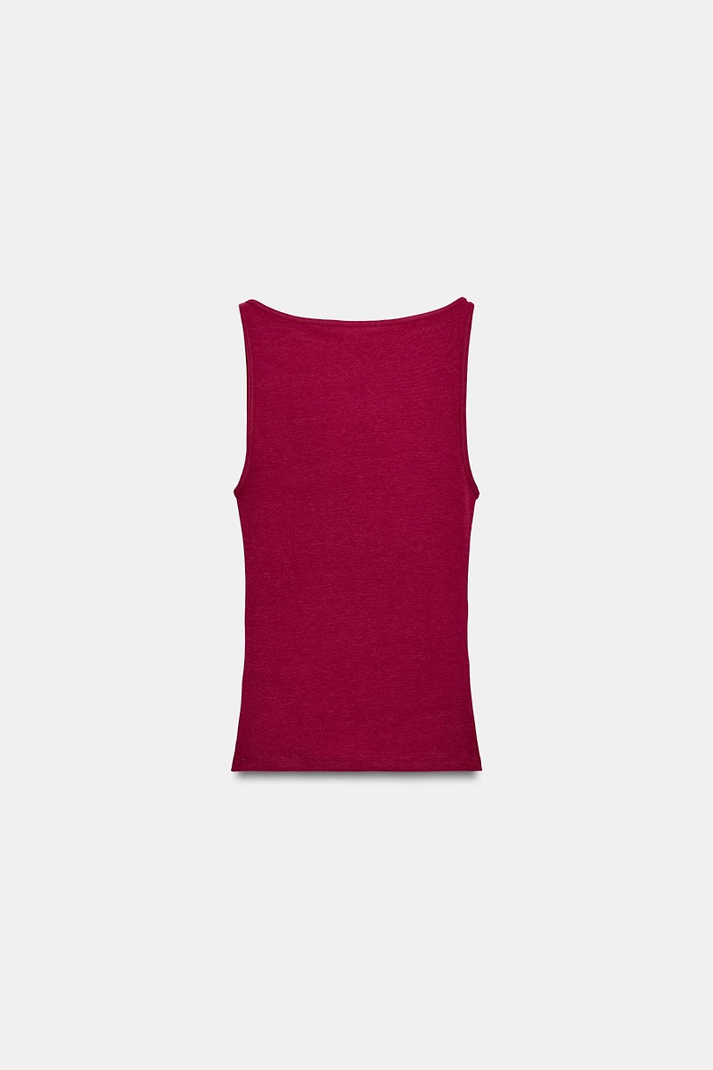 MINIMAL SLEEVELESS T-SHIRT