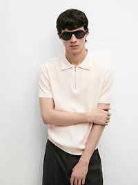 Quarter-zip knit polo sweater