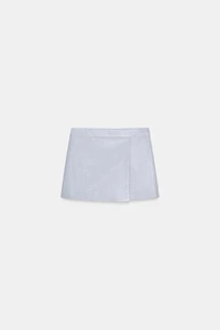 FAUX LEATHER WRAP SKORT