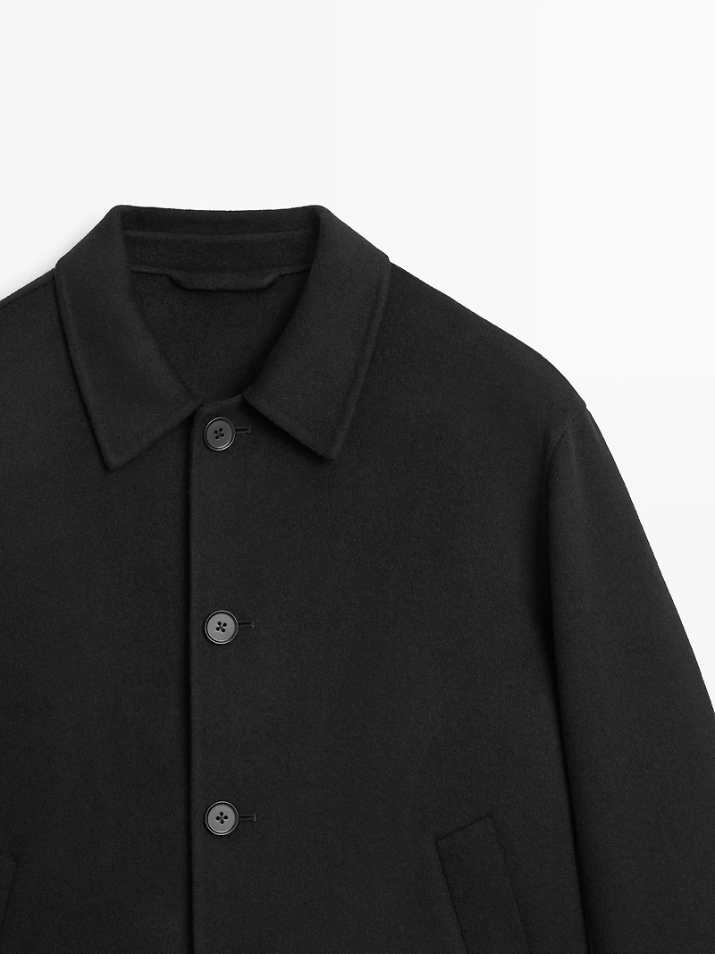 Short wool blend overshirt