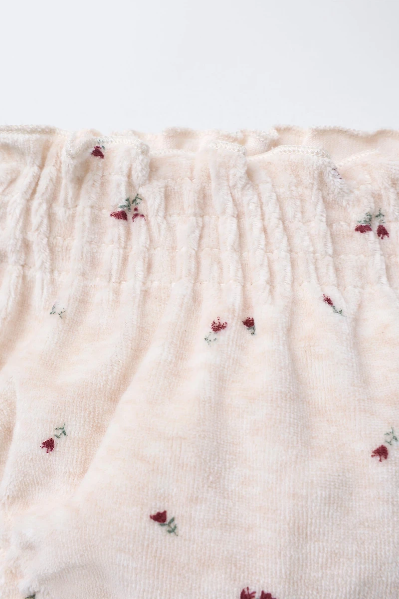 VELOUR FLORAL BOTTOMS