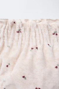 VELOUR FLORAL BOTTOMS
