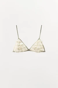 RUFFLED LACE TRIANGLE BRA