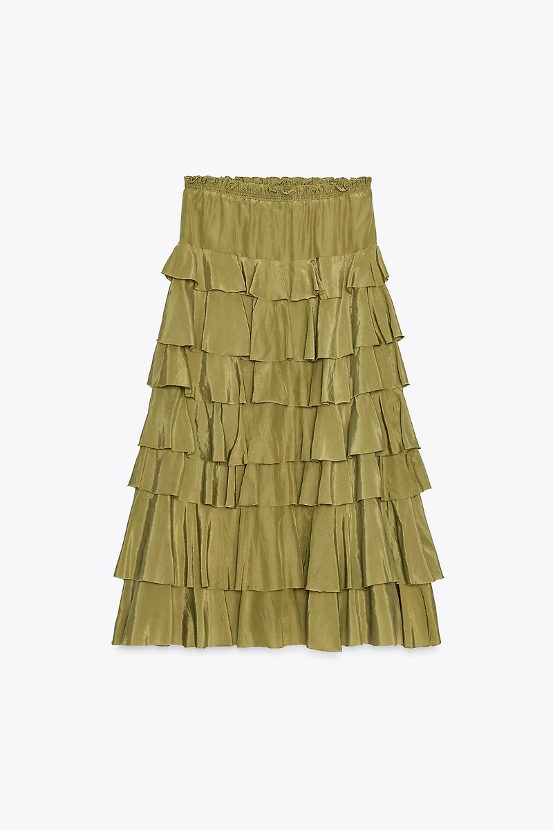 ZW COLLECTION RUFFLED MIDI SKIRT