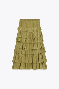 ZW COLLECTION RUFFLED MIDI SKIRT