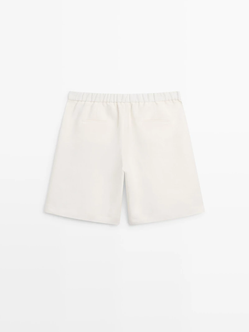 Long linen Bermuda shorts