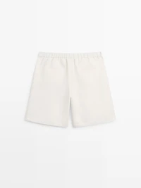 Long linen Bermuda shorts