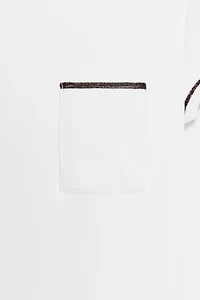 T-SHIRT WITH METALLIC THREAD TRIM