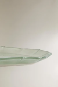 WAVY GLASS DESSERT PLATE