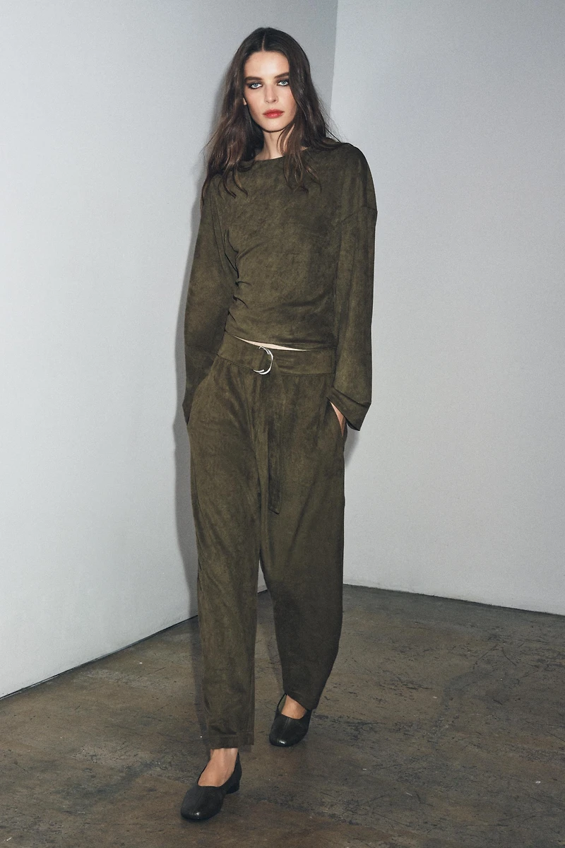 PANTALON BALLON EFFET DAIM