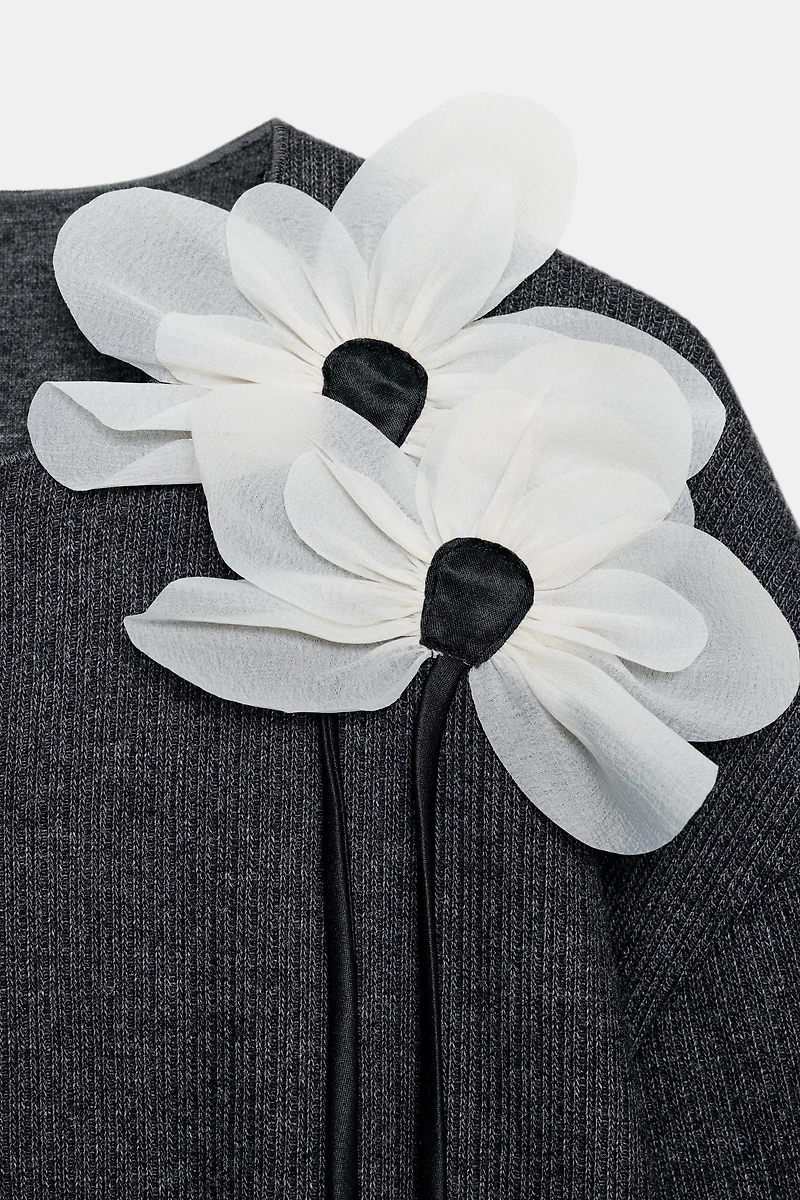 FLORAL RIBBED JACKET