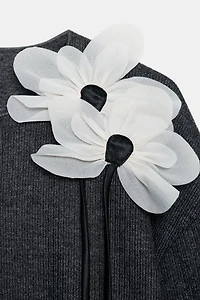 FLORAL RIBBED JACKET