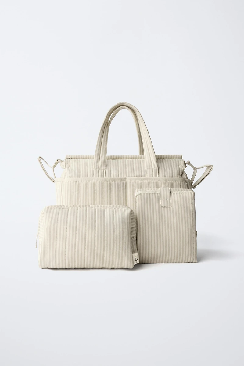 STRIPED MATERNITY BAG