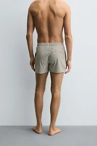 GEOMETRIC PRINT SHORT SWIMSUIT