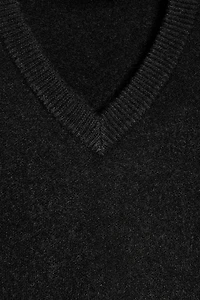 PLAIN KNIT V-NECK JUMPER