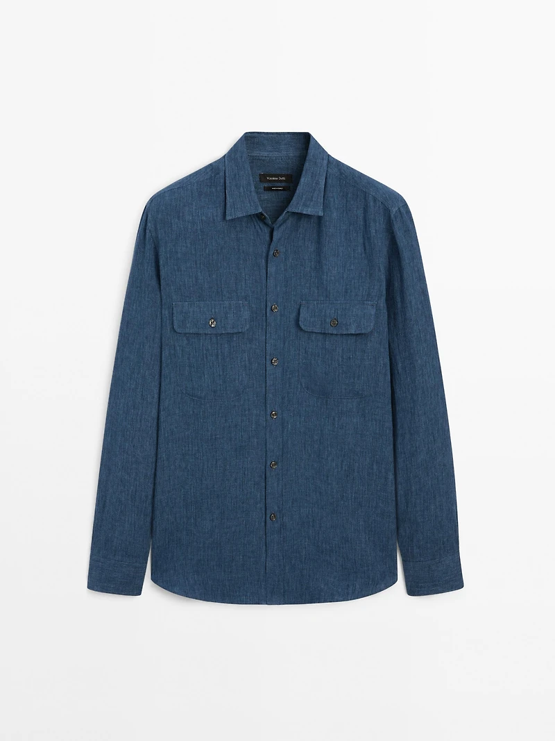 Chemise regular fit délavée
