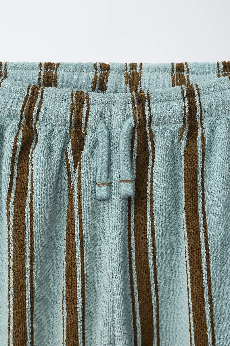 RELAXED TOWEL EFFECT STRIPED PANTS