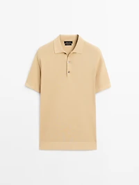 Short sleeve knit polo shirt