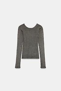 METALLIC THREAD OPEN BACK TOP