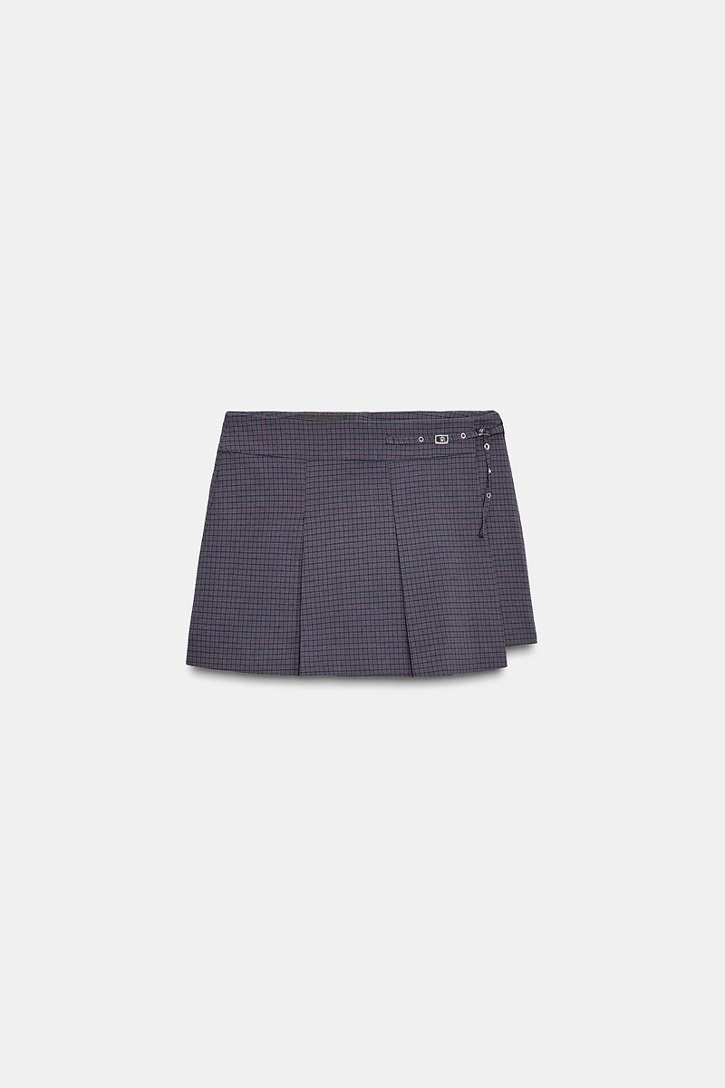 PLAID PLEATED SKORT