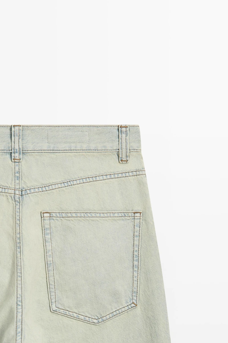 Mid-waist cropped wide-leg jeans