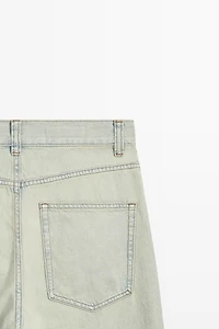 Mid-waist cropped wide-leg jeans