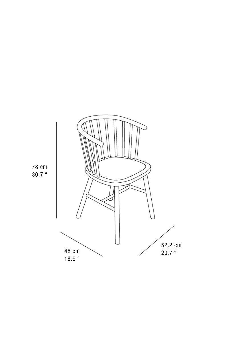 ASH WOOD AND RATTAN CHAIR