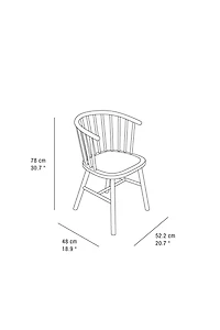 ASH WOOD AND RATTAN CHAIR