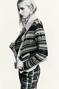 JACQUARD KNIT CARDIGAN