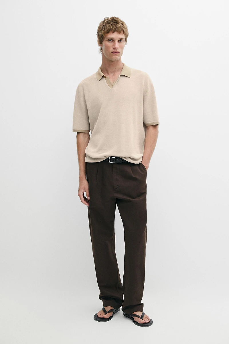 100% Cotton knit polo sweater