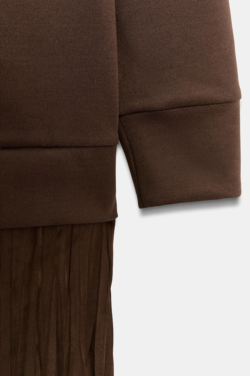 COMBINATION SATIN EFFECT DRESS